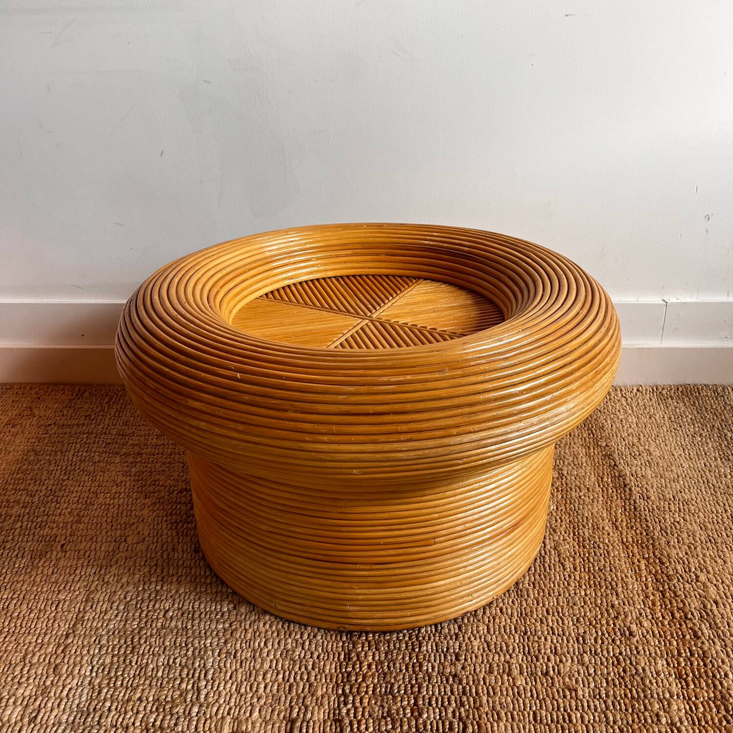 Table basse en rotin « Pencil Reed » de design italien Vivai del Sud
