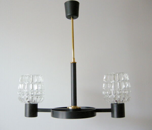 Lustre vintage 1960 métal et laiton