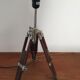 Lampe de marine tripode bois et métal argent