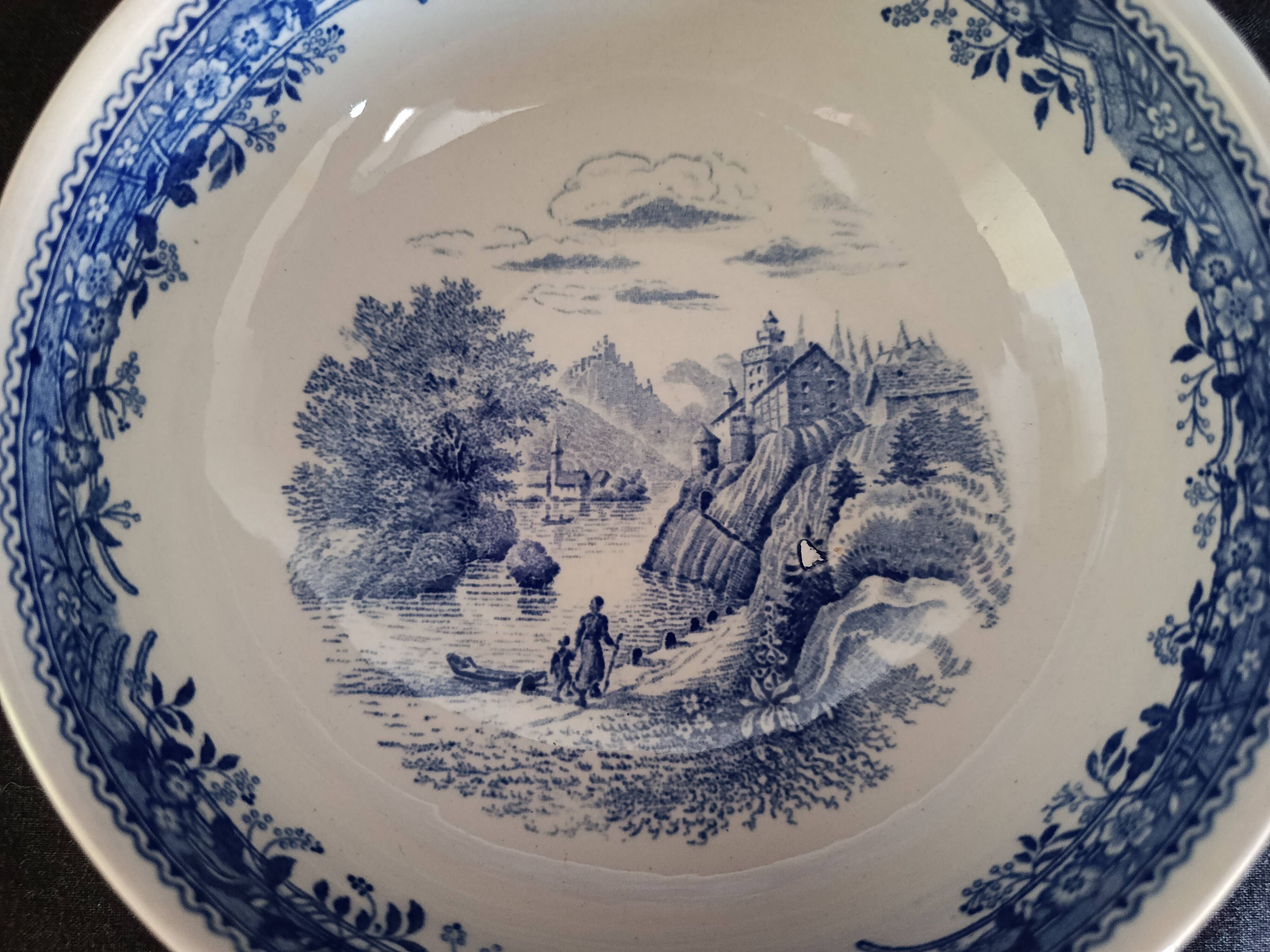 Set of 6 ceramic soup bowls by Villeroy & Boch, Burgenland model.