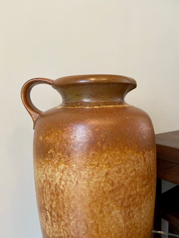 Vase en céramique émaillée marron w. germany