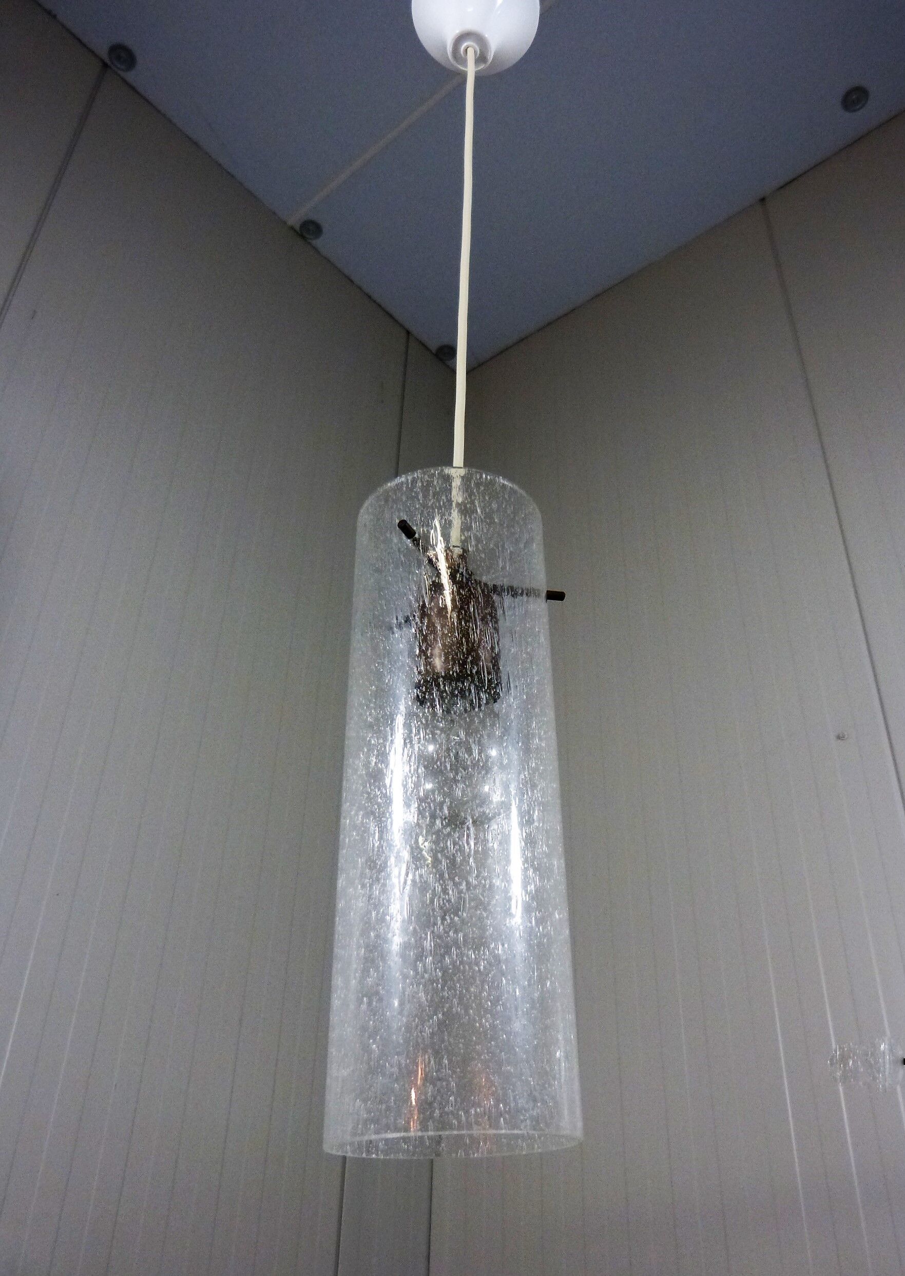 Vintage Kaiser Leuchten glass hanging lamp, 1960’s