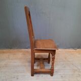Chaise escabeau en noyer