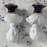 Pair of biscuit busts, Tharaud, Houdon, Louise and Alexandre Brongniart