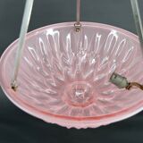 Basin, Molded Pressed Glass with Floral Motif, Silver-Plated Bronze Mount, 1930