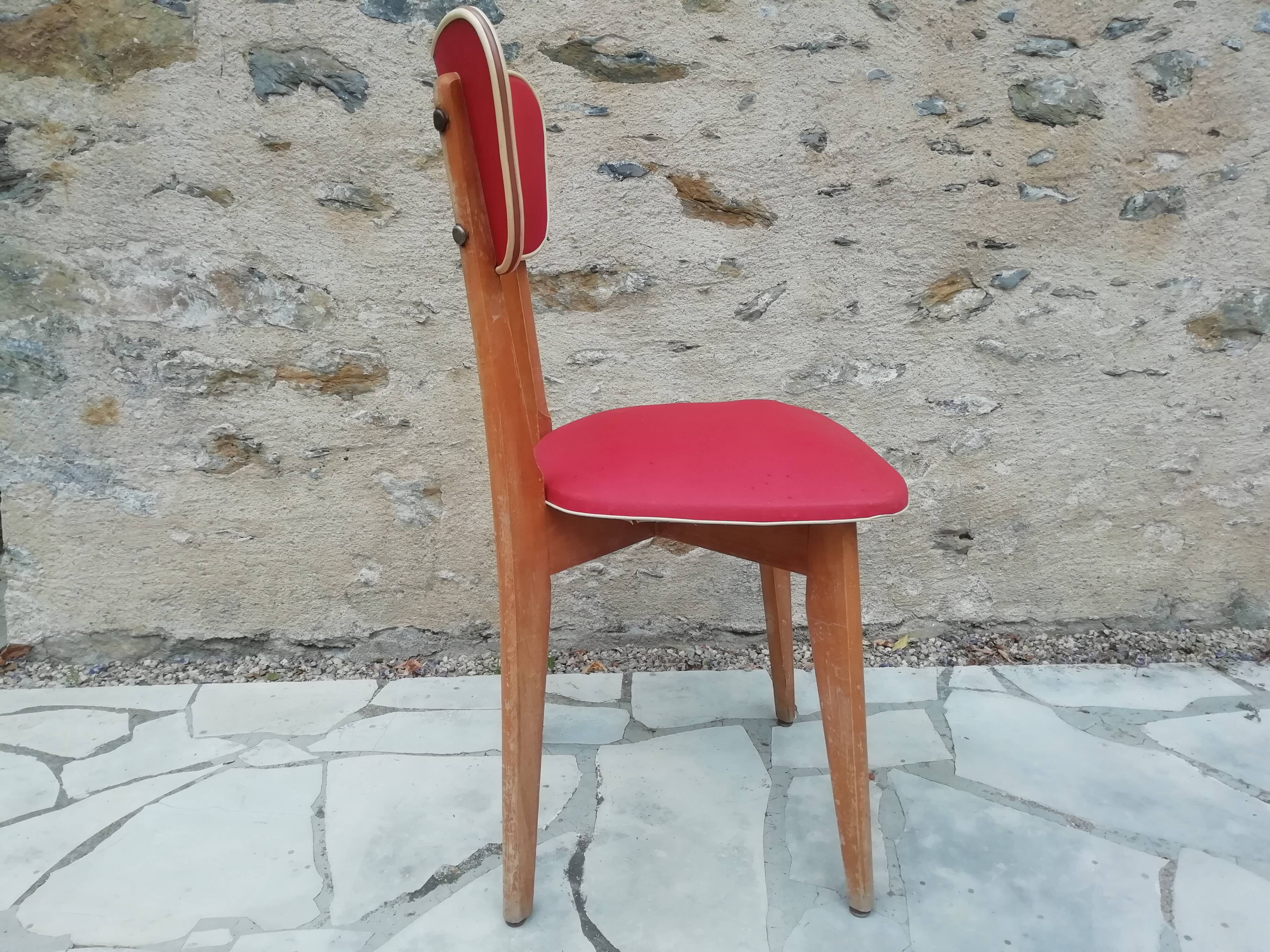 Lot of 6 Scandinavian chairs 50s