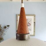 Seventies pleated glass pendant light, space, Danish design