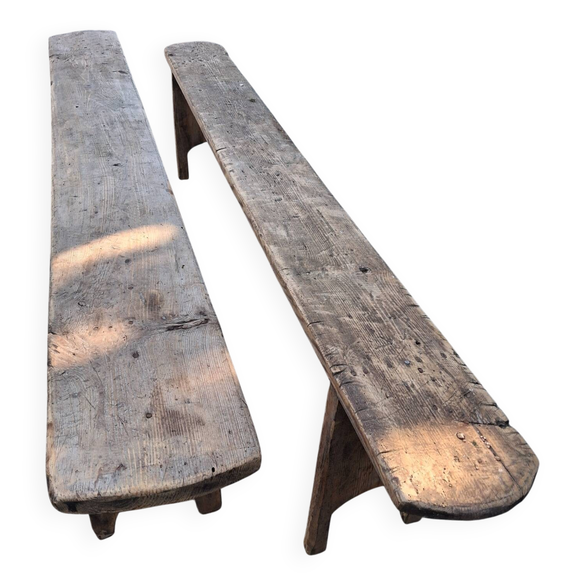 Pair of wooden benches