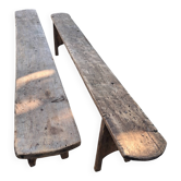 Paire de banc bois
