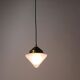 Up to 7 Art Deco brass pendant lights with conical glass shades, Vienna 1930s.