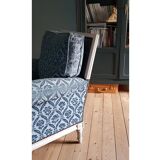 Blue velvet armchair in louis XVI style