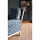 Fauteuil velours bleu style louis XVI