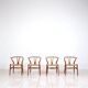 4 "CH24" Wishbone dining chairs by Hans J. Wegner for Carl Hansen & Son