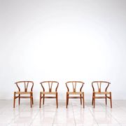 4 "CH24" Wishbone dining chairs by Hans J. Wegner for Carl Hansen & Son