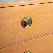 Scandinavian minimalist blonde oak chest, mid-century modern chest.