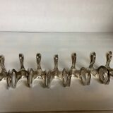 Seven silver-plated zoomorphic metal knife rests