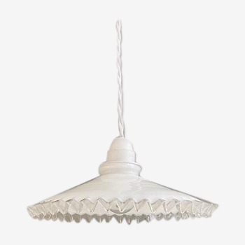 White opaline hanging lamp