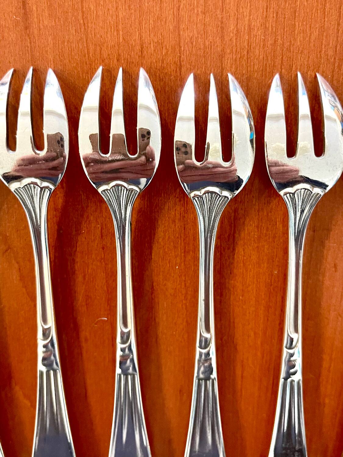 Christofle hemerocallis art nouveau, 6 oyster forks