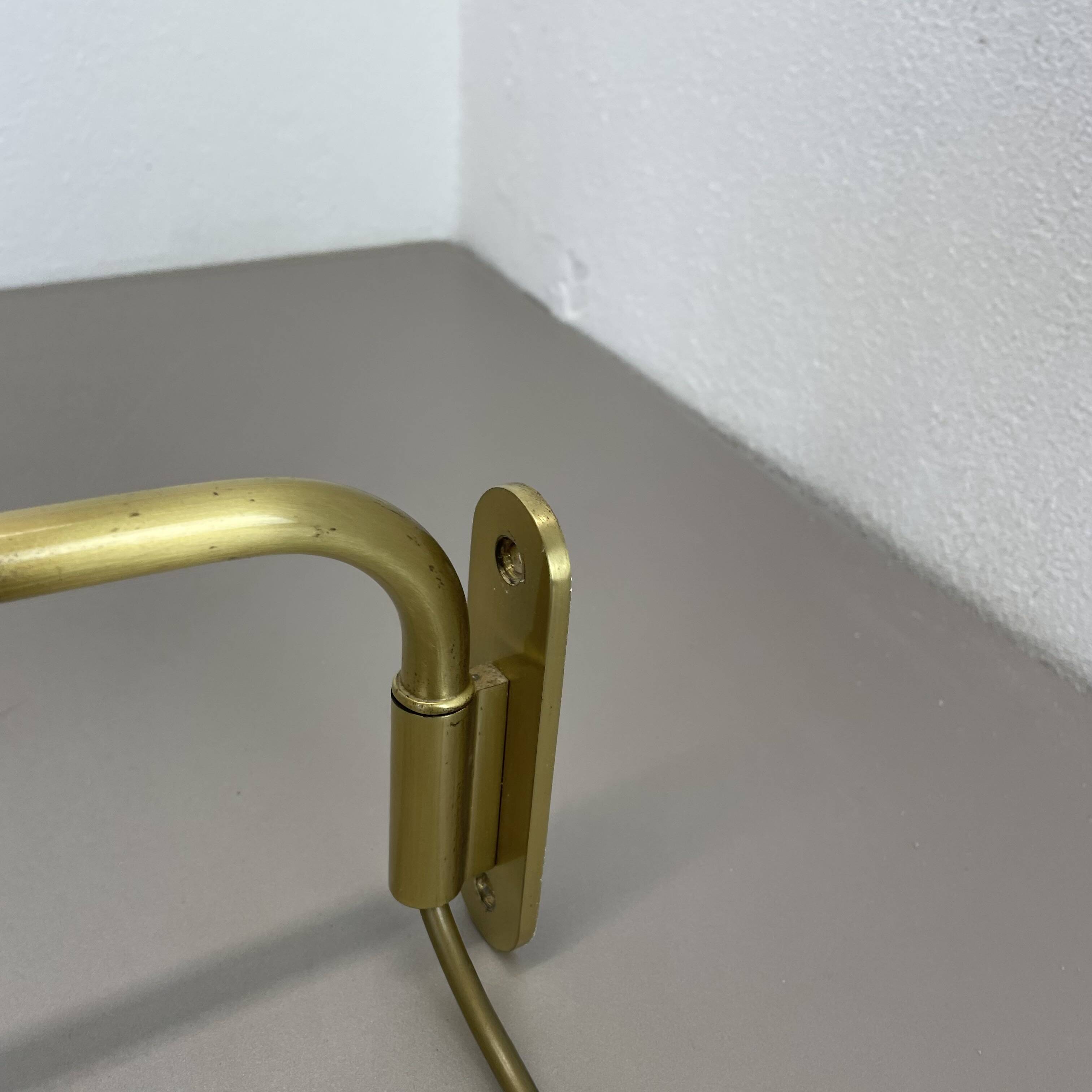 rare adjustable solid Brass Stilnovo Style Theatre spot Wall Light, Italy