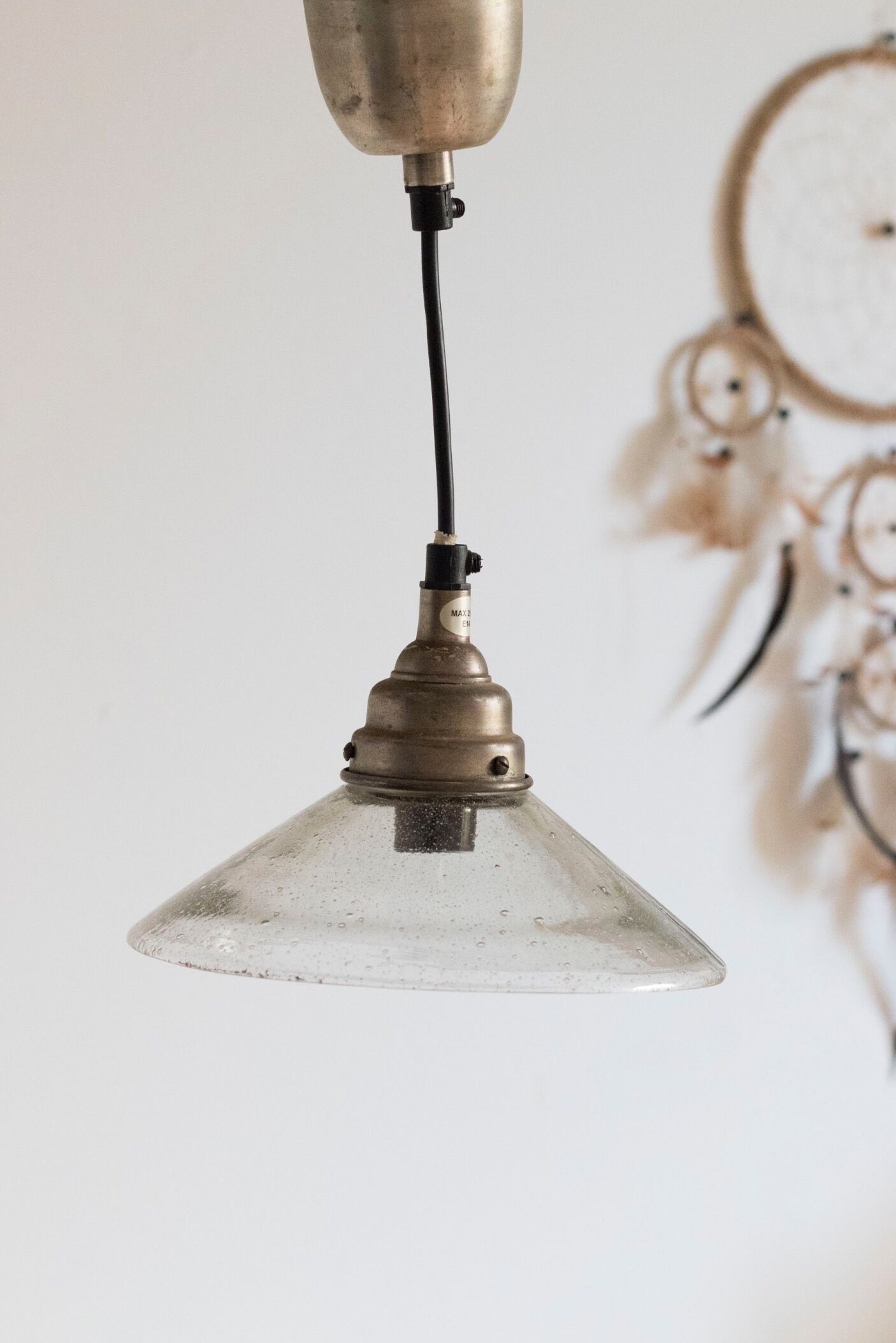 Suspension en verre vintage