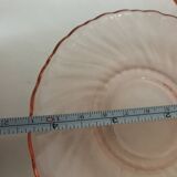 set of 6 pink glass coffee cups and saucers, rosaline