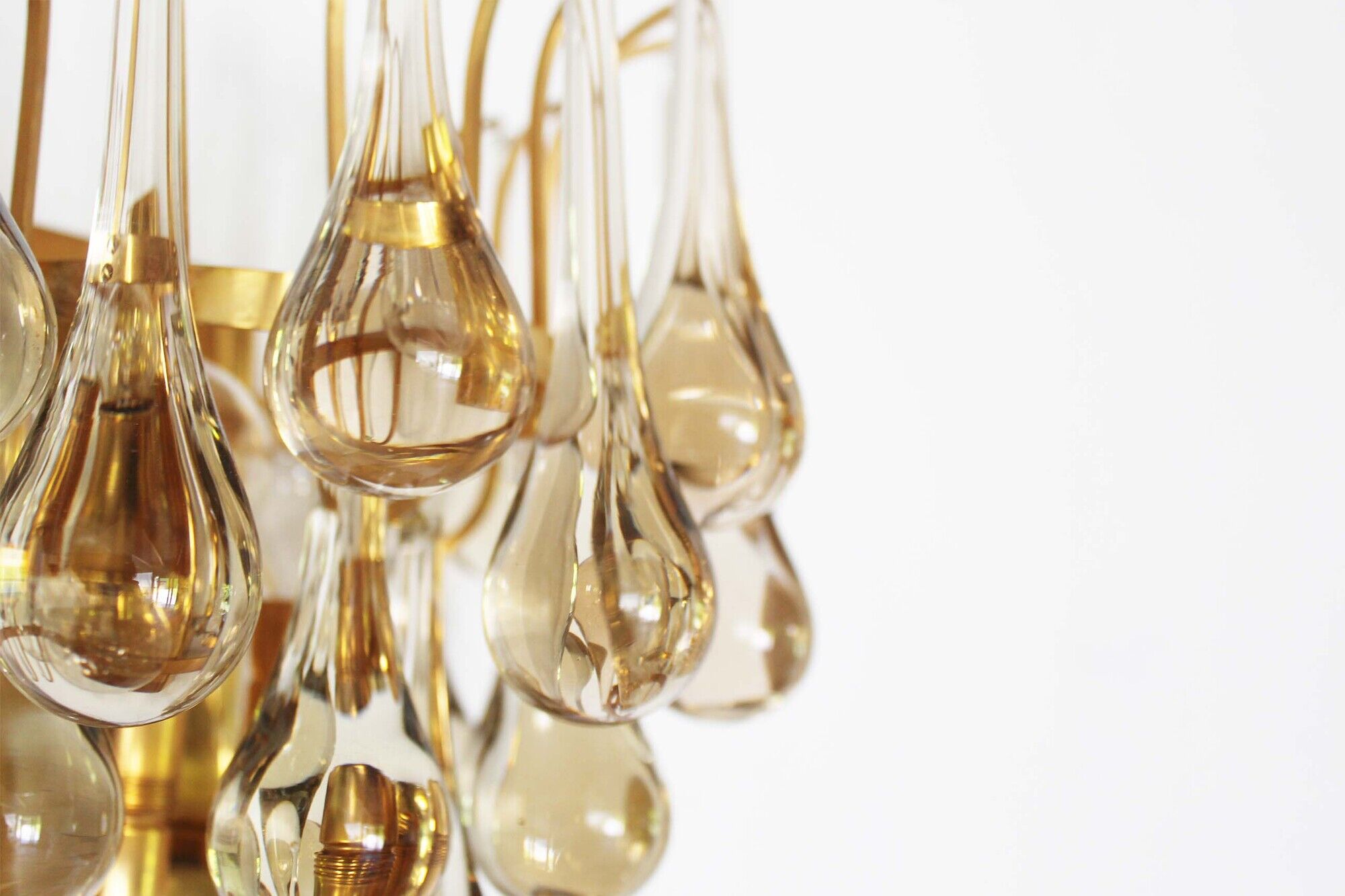 Gilt and crystal glass teardrop sconce by Christoph Palme
