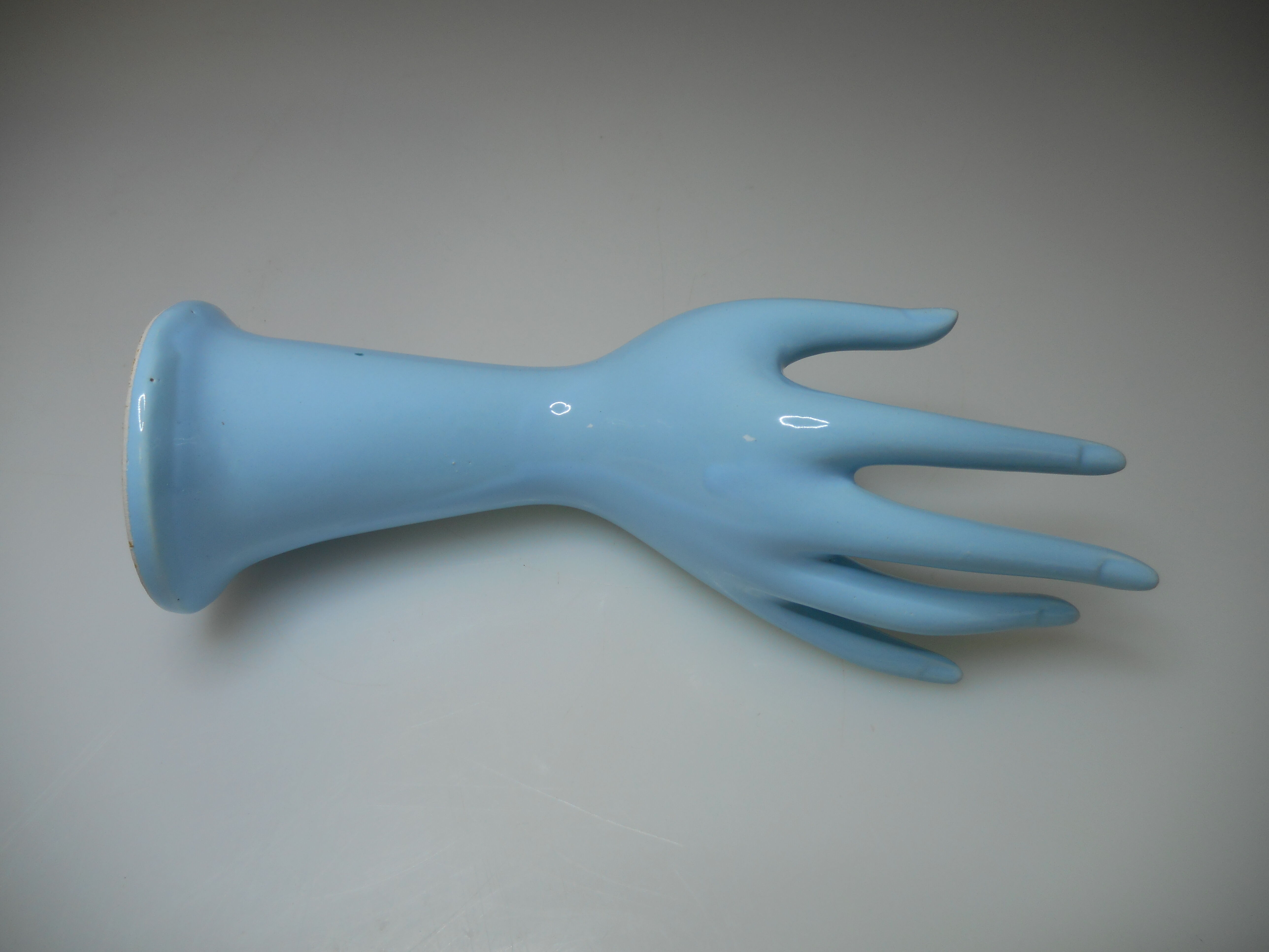 Vintage blue ceramic hand