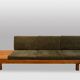 Pierre Chapo. "L09" three-seater bench in blonde elm. 1990s.