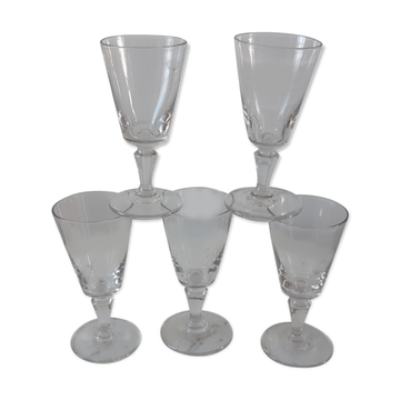 Lot de 5 verres à vin XIXème