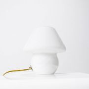 Set of 2 Mushroom Table Lamps by Venini for Mazzega, Italy, 1960s
