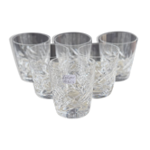 6 Lalique France Artois whisky glasses in a box