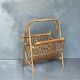 Vintage 1960s rattan magazine rack
