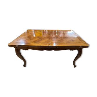 Louis XV extendable cherry dining table