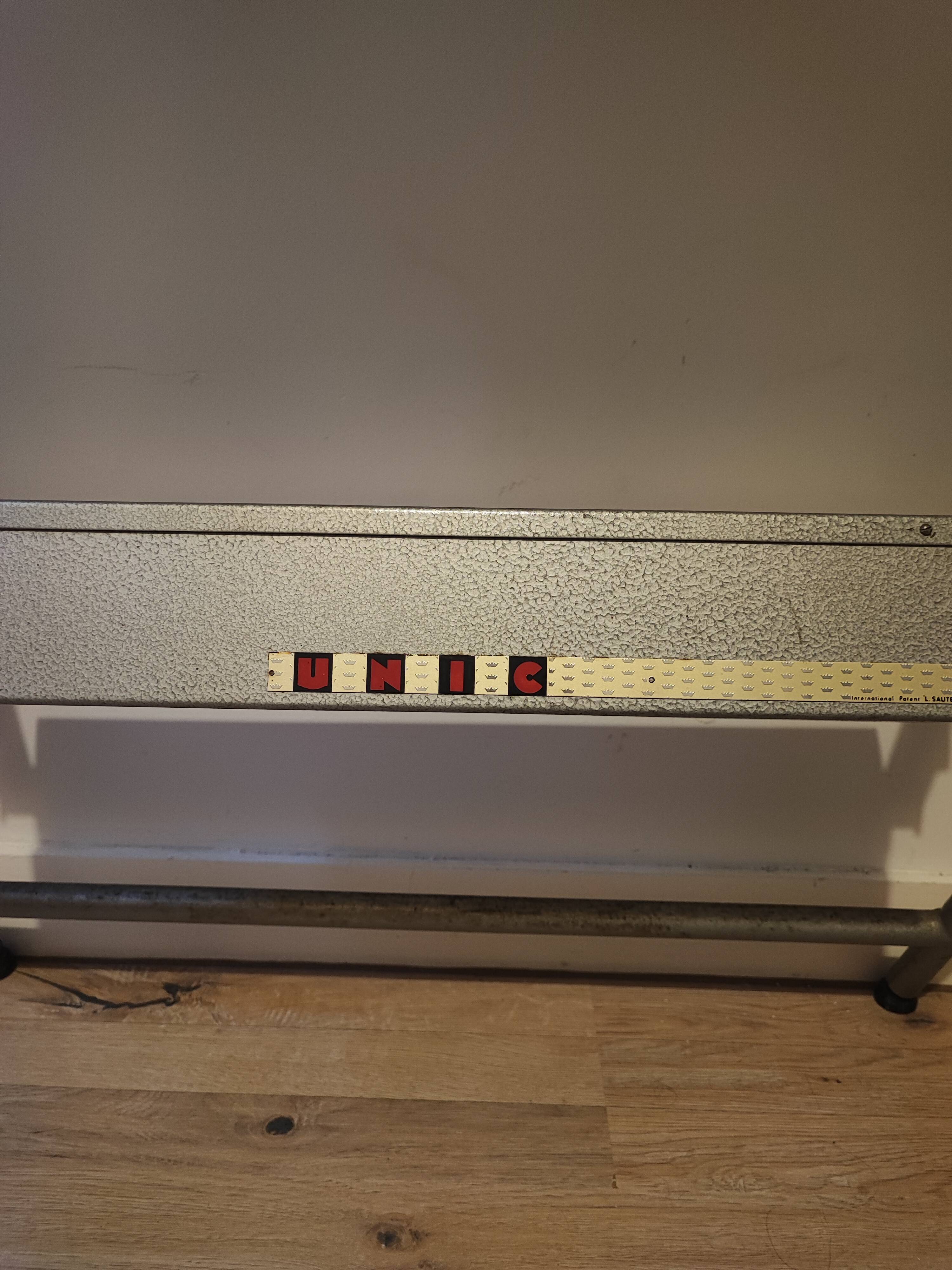 Vintage industrial drawing table UNIC – L. Sautereau – adjustable mechanism