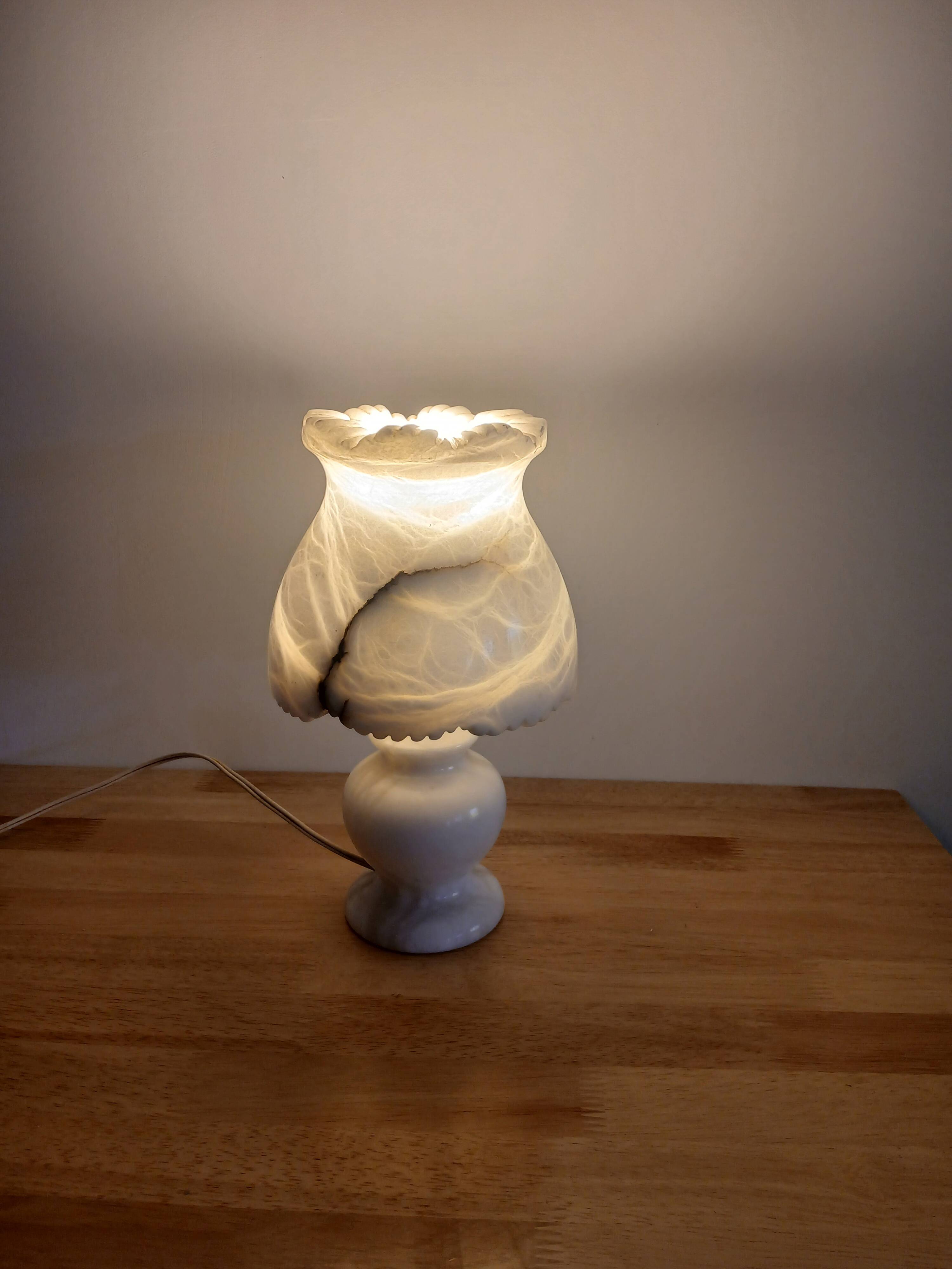 vintage alabaster marble lamp from the 50s-60s