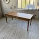 Cherry farmhouse table with spindle legs, 1950s