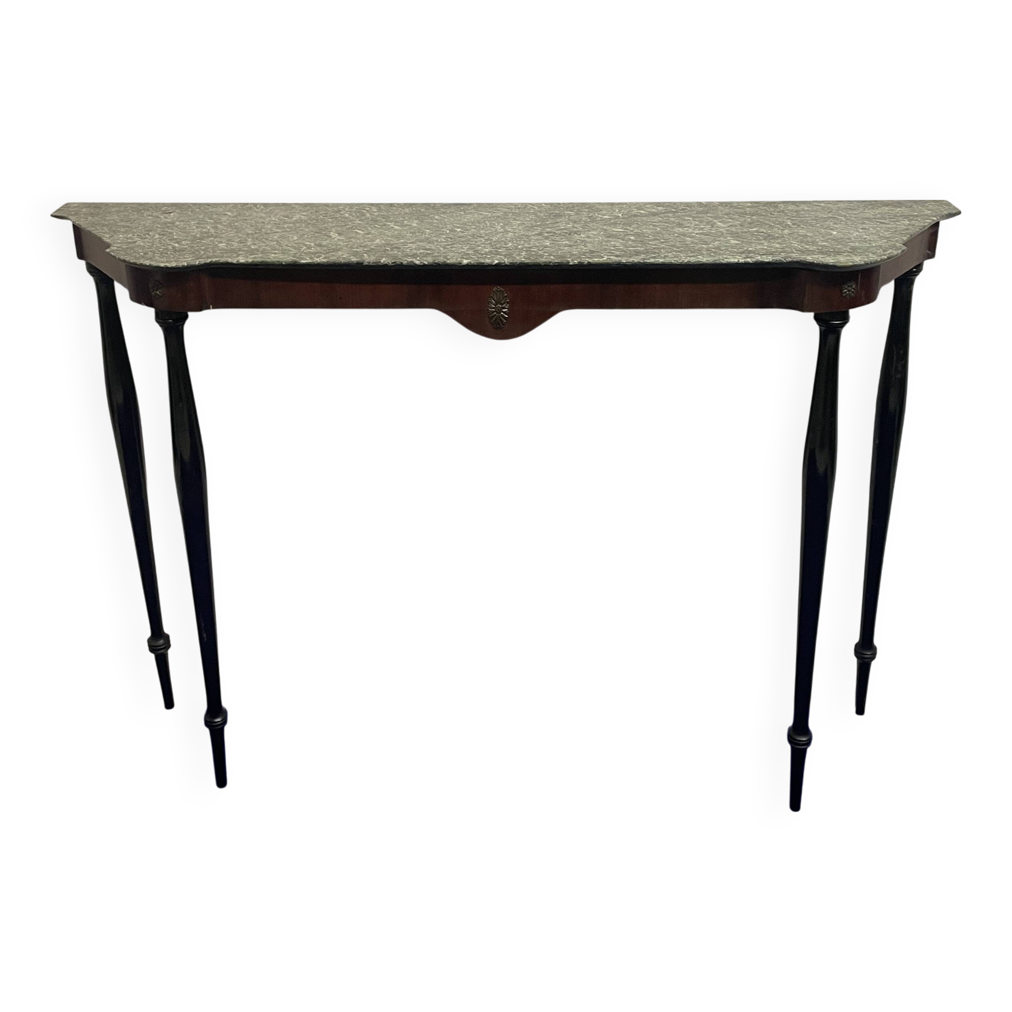 Elegant marble and rosewood console table, Italy, 1950s