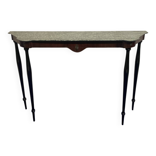 Elégante Console en marbre et palissandre Italie 1950