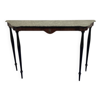 Elegant marble and rosewood console table, Italy, 1950s