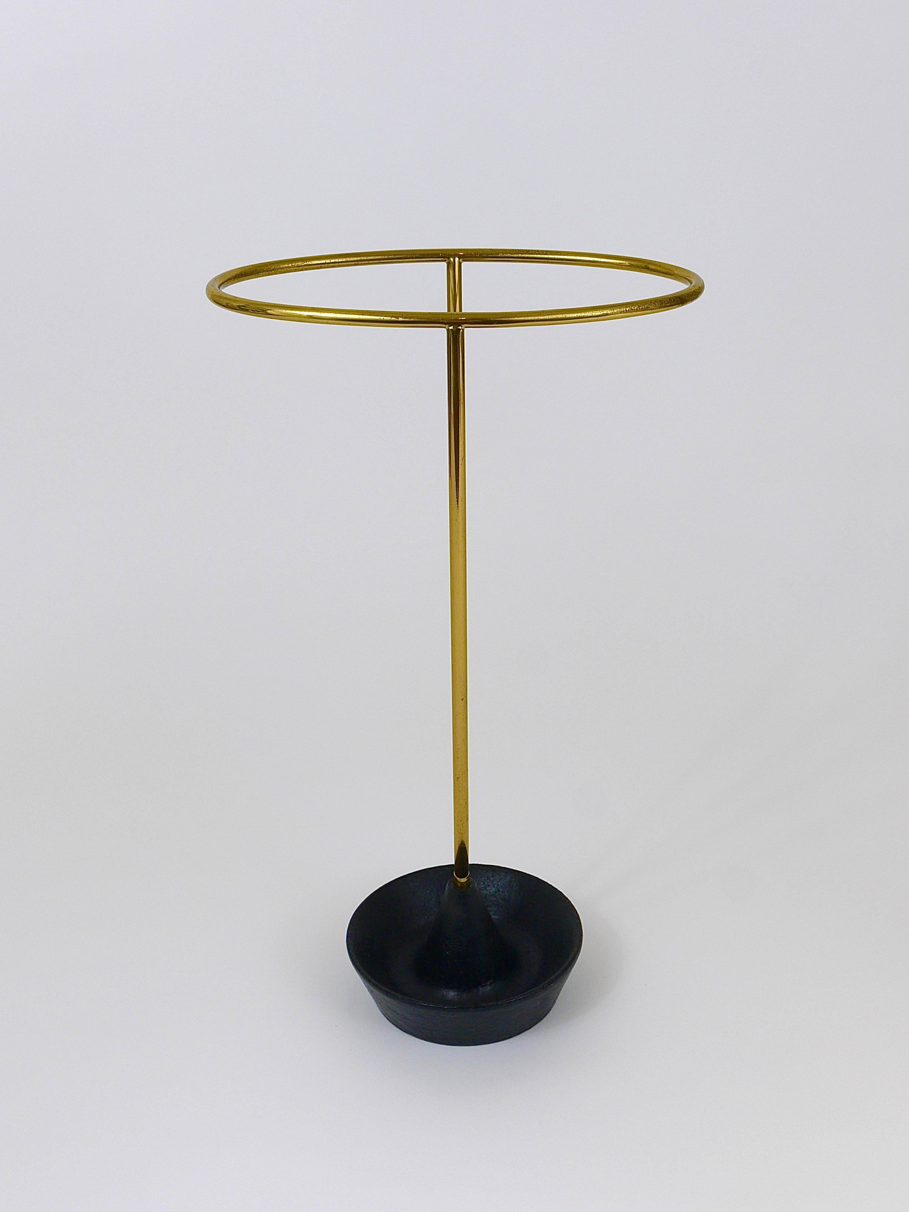 Carl Auböck Umbrella Stand in Brass and Cast Iron, Mid-Century, Austria, 1950s