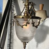 Crystal and bronze lantern