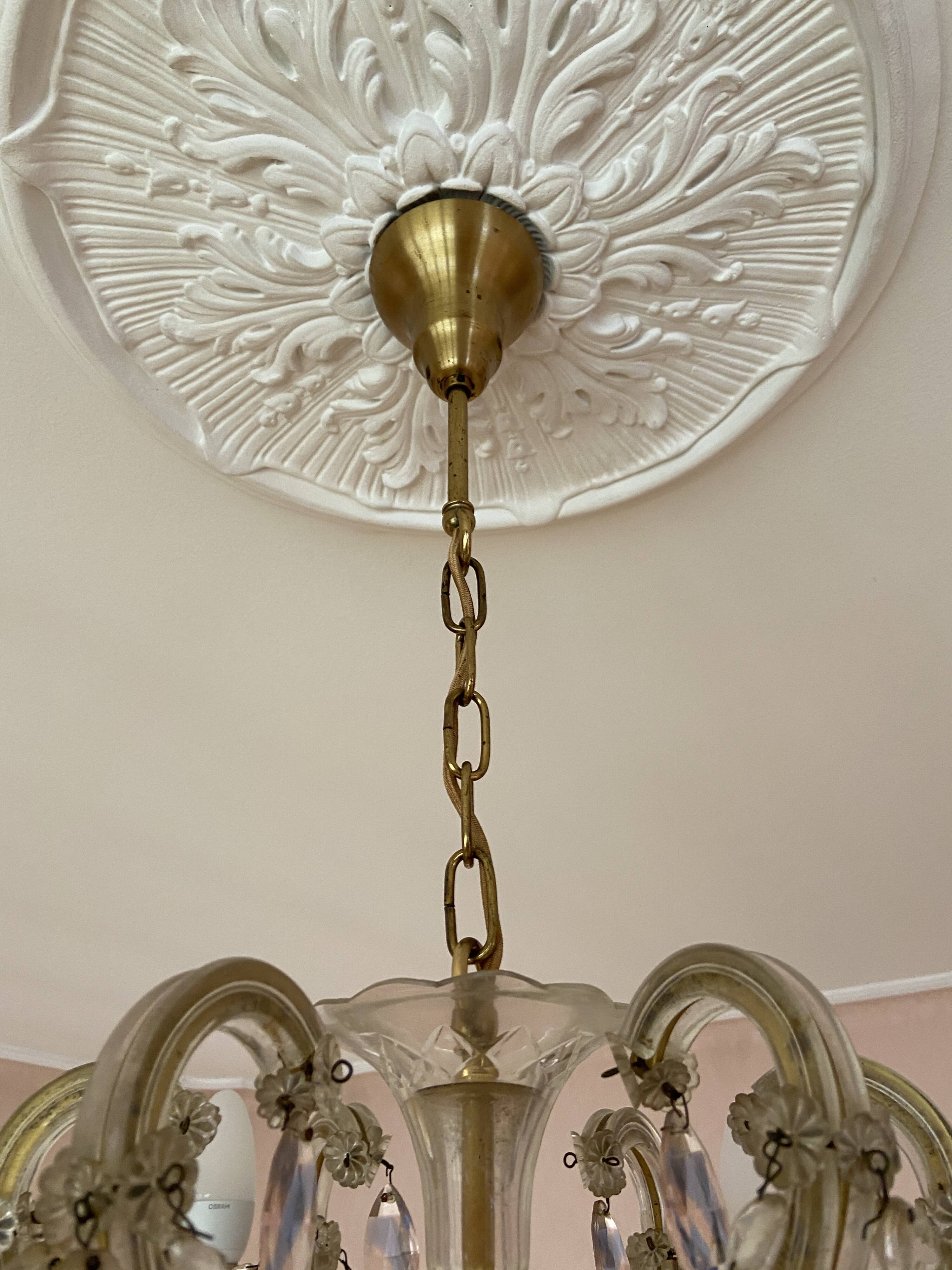 Venetian crystal chandelier Marie-Thérèse old rococo vintage French chandelier Louis XV 1970-80s