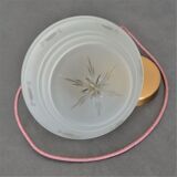 Engraved glass globe pendant lamp