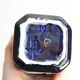 Navy blue and gold ceramic vase Gien