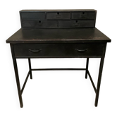Matte black industrial secretary desk
