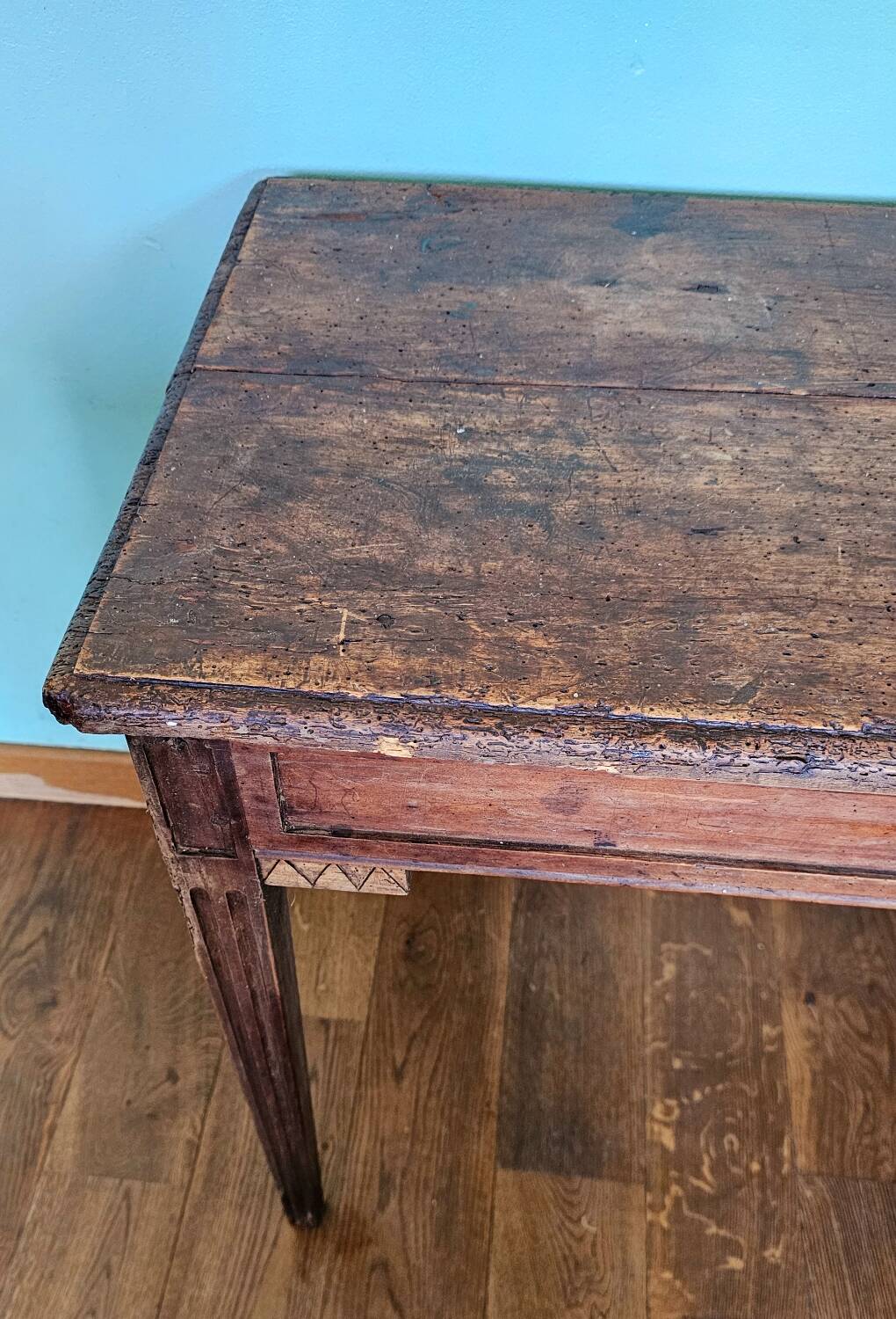 XVIIth century oak table brutalist style