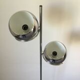 Eyeball floor lamp in chromed metal