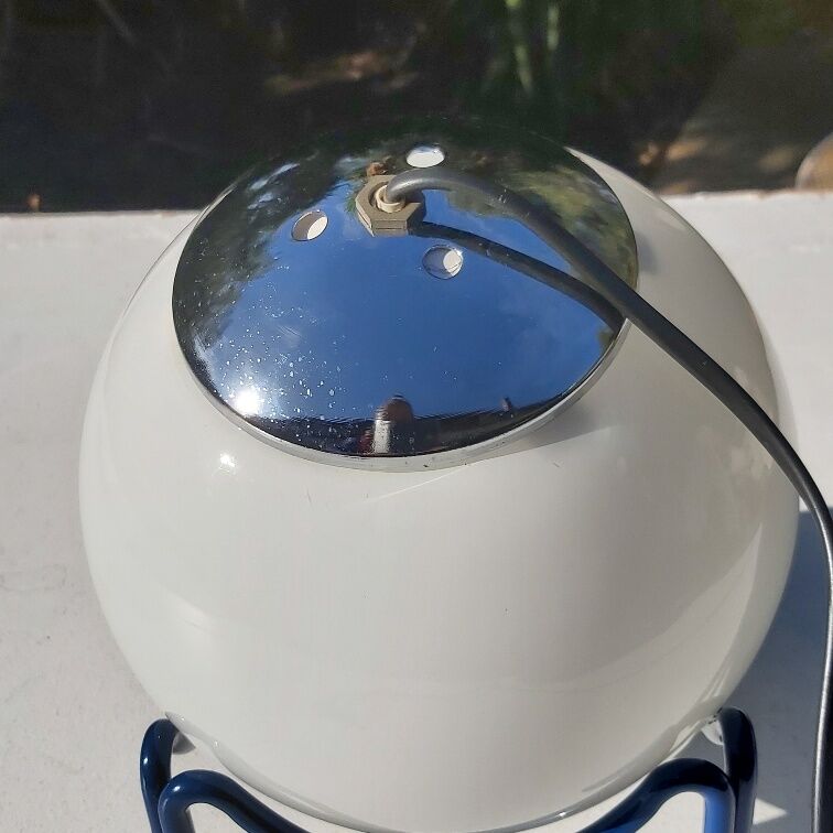 Lamp design metal and 70s glass