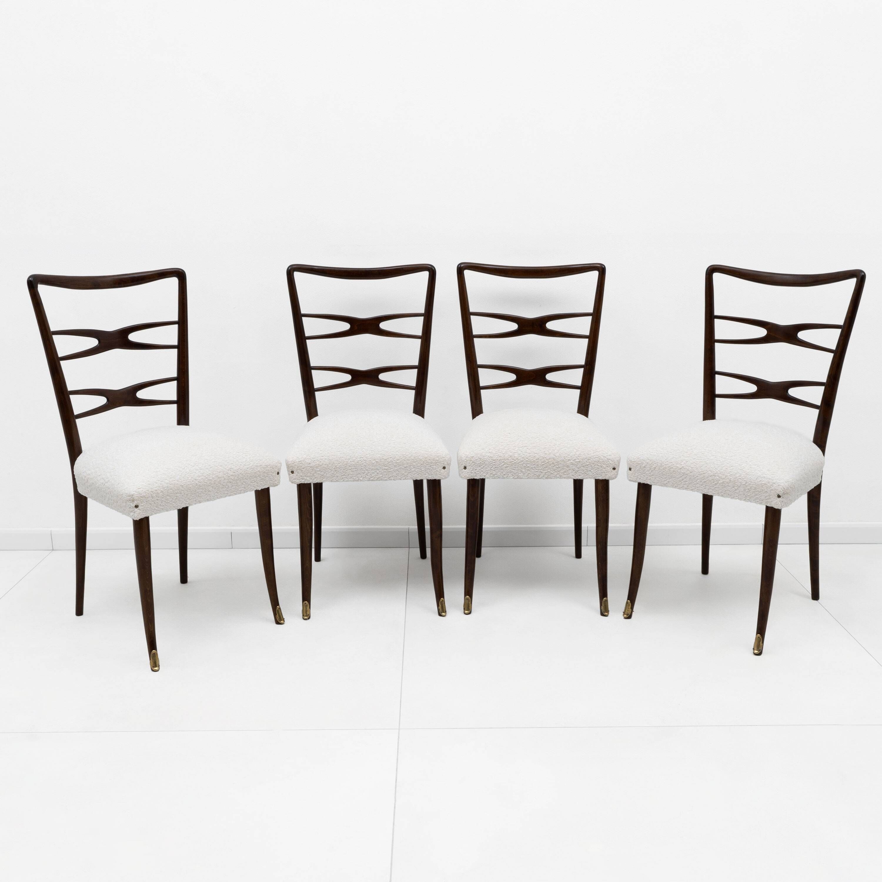 Attributed to Guglielmo Ulrich Mid-Century Dinning Chairs,1940s,Set of four