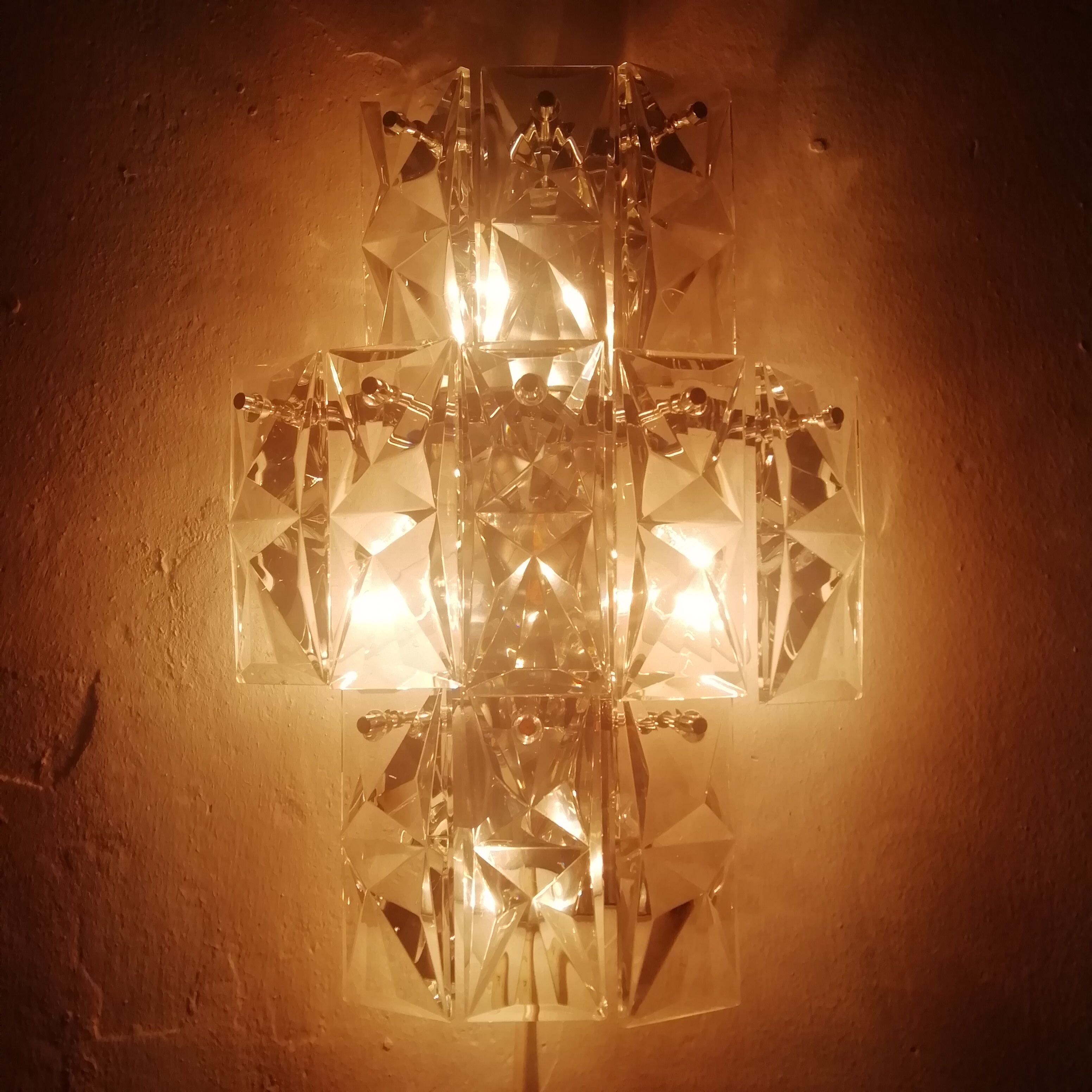 Kinkeldey glass wall lamp. 1970s